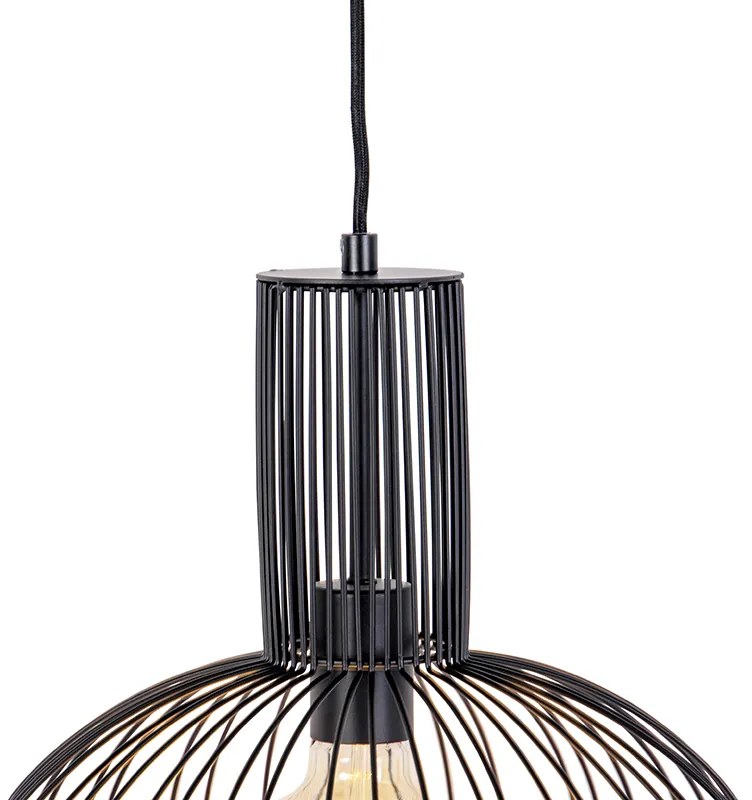 Designerska lampa wisząca czarna - Wire Bake