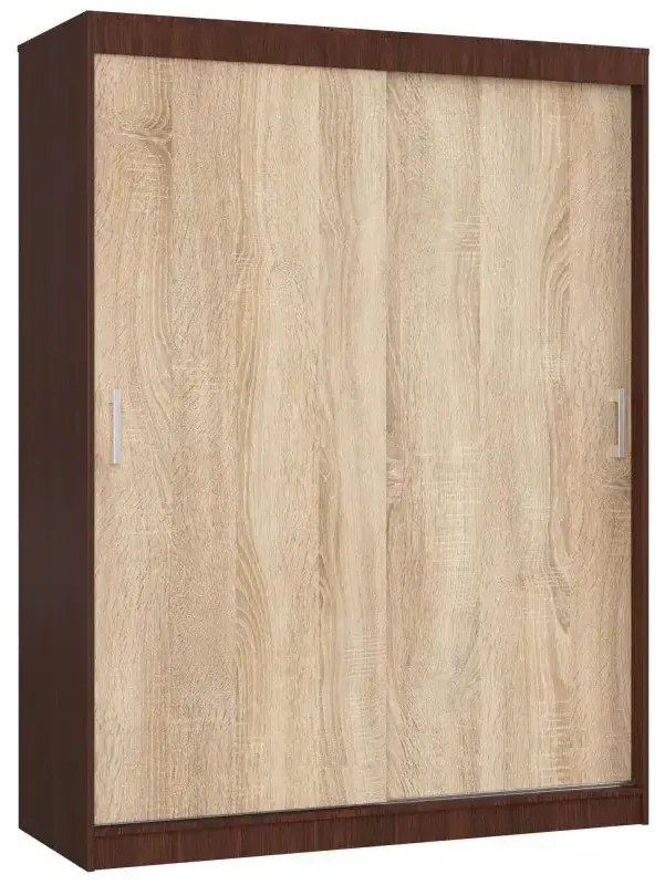Przesuwna szafa wenge + dąb sonoma - Amer
