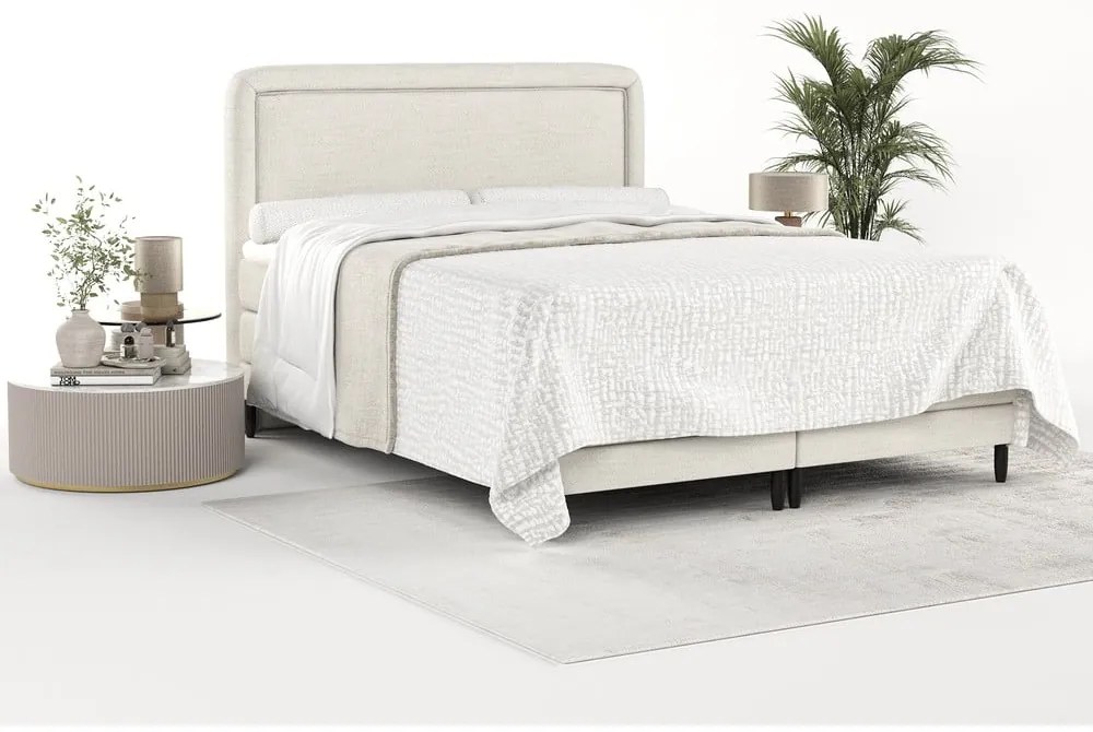 Kremowe łóżko boxspring 180x200 cm Dove – Maison de Rêve