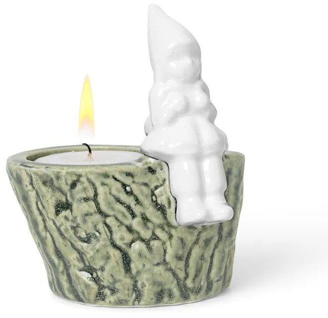 Świąteczny świecznik z porcelany i kamionki Kähler Design Christmas Tales, dł. 8,5 cm
