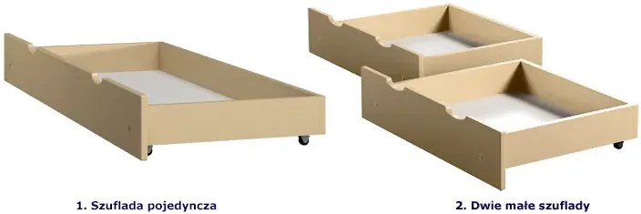Łóżko dla dziecka w kształcie domku z szufladami, wanilia - Laros 4X 180x80 cm