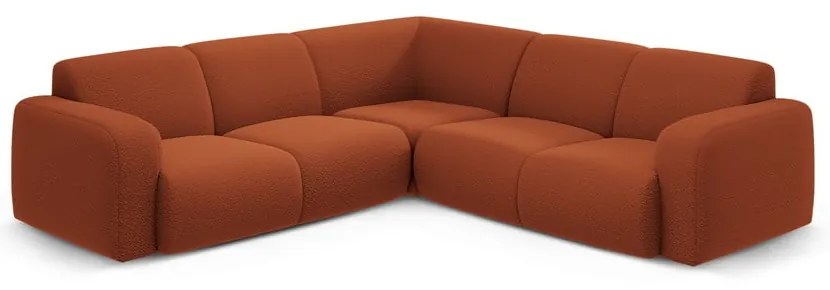 Brązowy narożnik z materiału bouclé (strona zmienna/w kształcie litery L) Molino – Micadoni Home