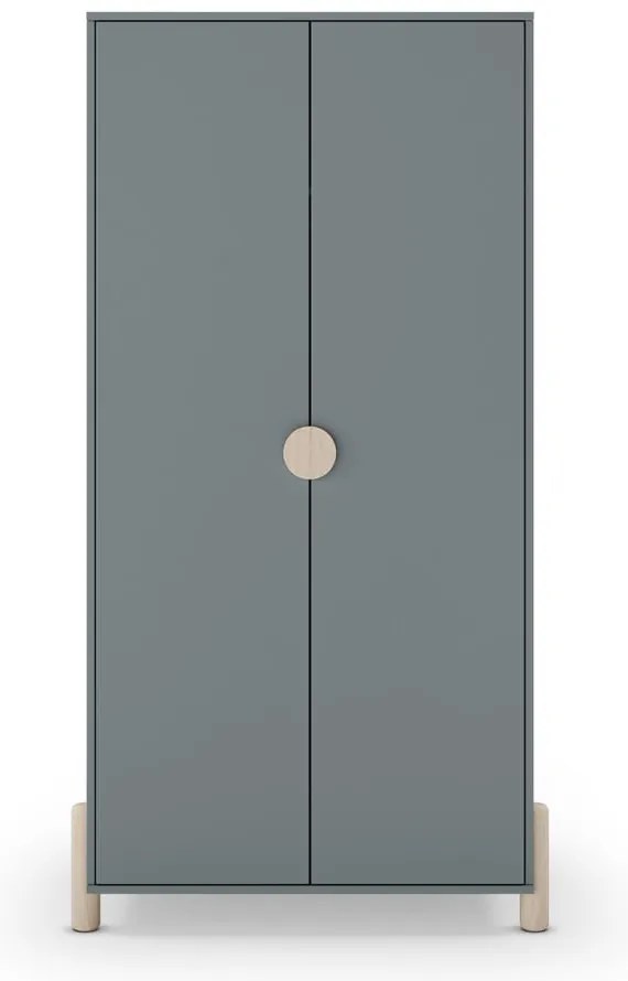 Szarozielona szafa dziecięca z litego drewna sosnowego 93x180x45 cm Enola – Marckeric