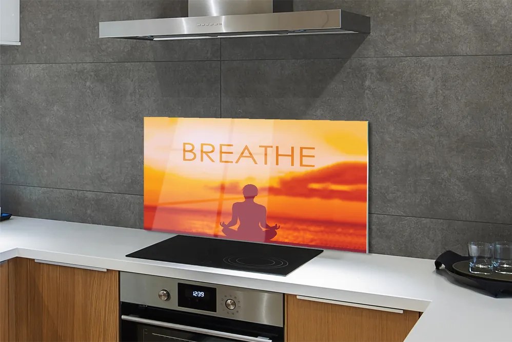 Szklany Panel Kobieta i Napis pod Słońcem