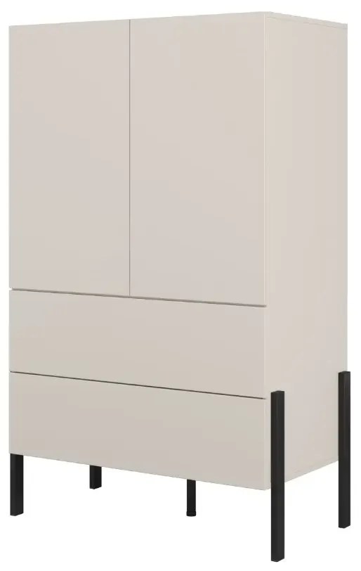 Komoda wysoka JUKON 2D2S 90cm kaszmirowa HELVETIA