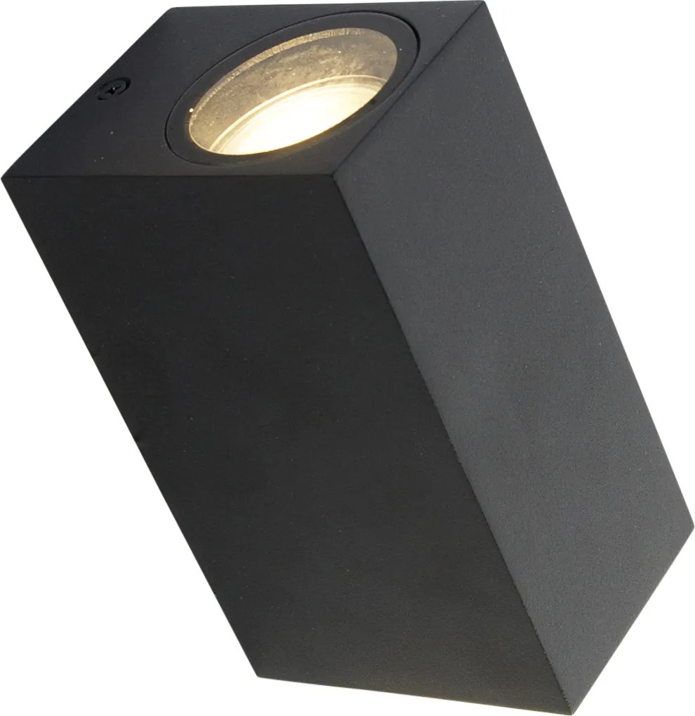 Zestaw 4 nowoczesnych lamp ściennych czarnych 2-światłowych IP44 - Baleno