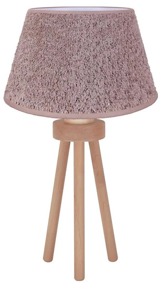 Duolla - Lampa stołowa BOUCLE 1xE27/15W/230V śr. 28 cm brązowy/drewno