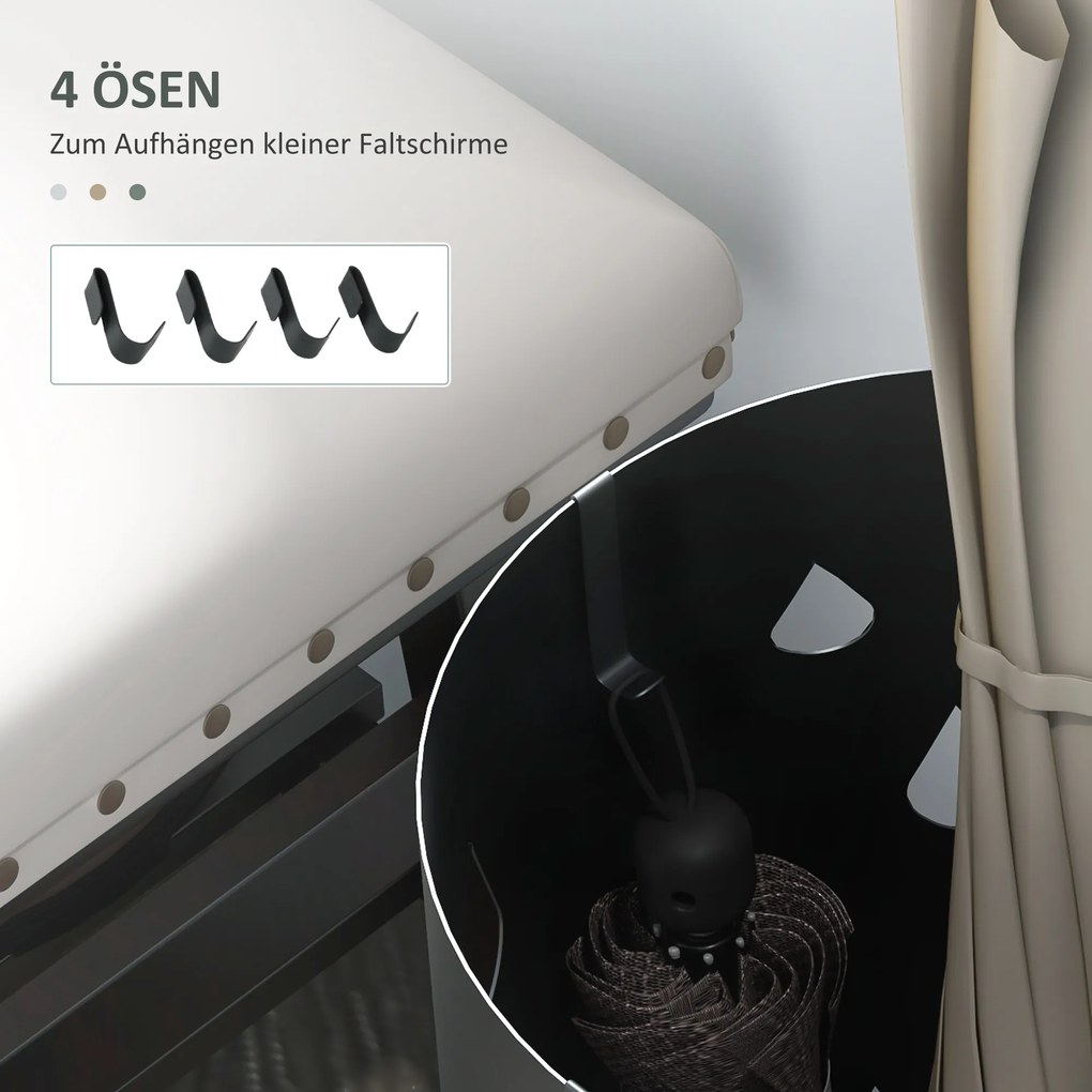 HOMCOM Stojak na Parasole, Stal, Kolumnowy, Wyjmowane Dno, Ø17 x 41H cm, Szary