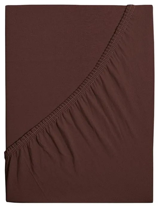 PrzytulneMieszkanie.pl Prześcieradło z jerseyu do łóżeczka dziecięcego EXCLUSIVE 70x140 cm ciemnobrązowe