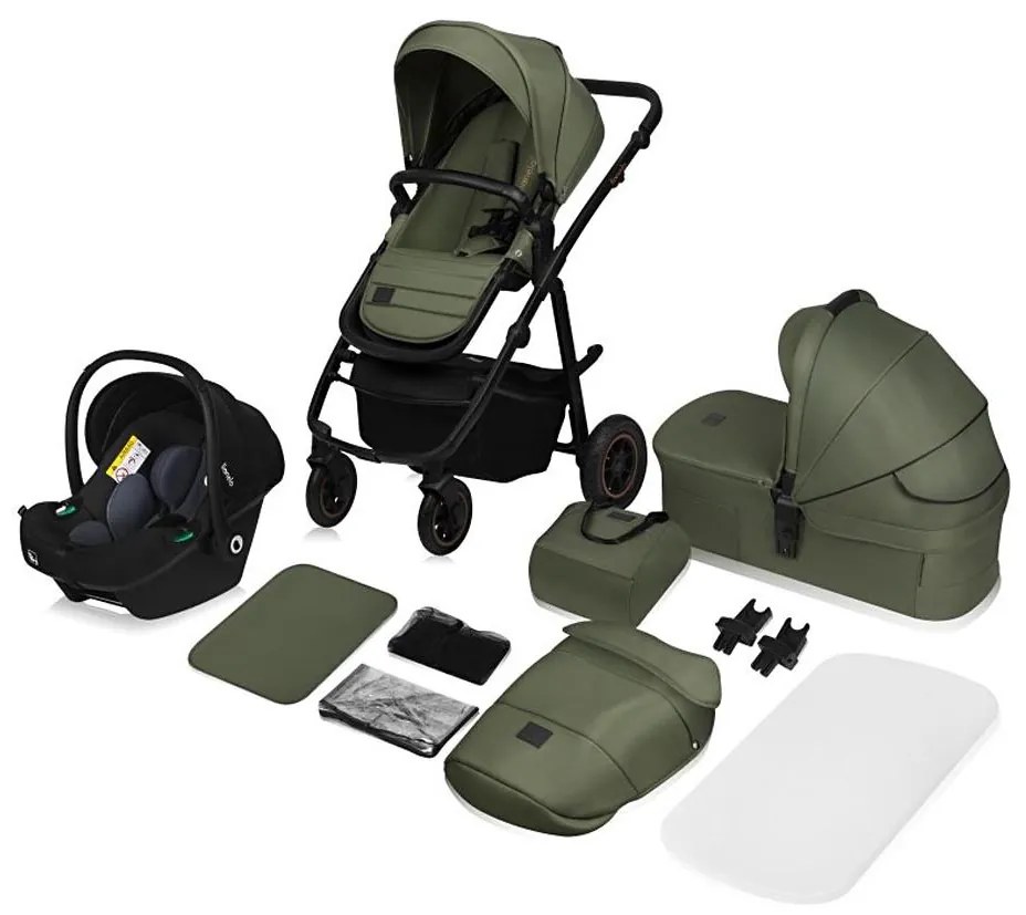 Lionelo - Wózek wielofunkcyjny 3 w 1 AMBER PLUS Green Forest