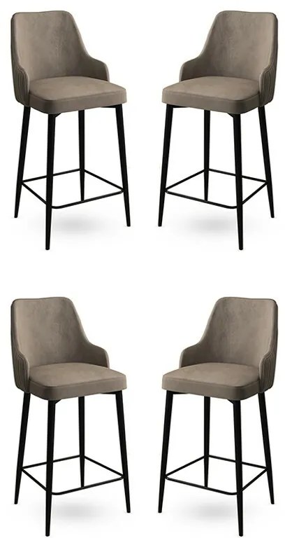 Zestaw krzeseł barowych Enox Cappuccino and Black, 4 szt., 4 szt.