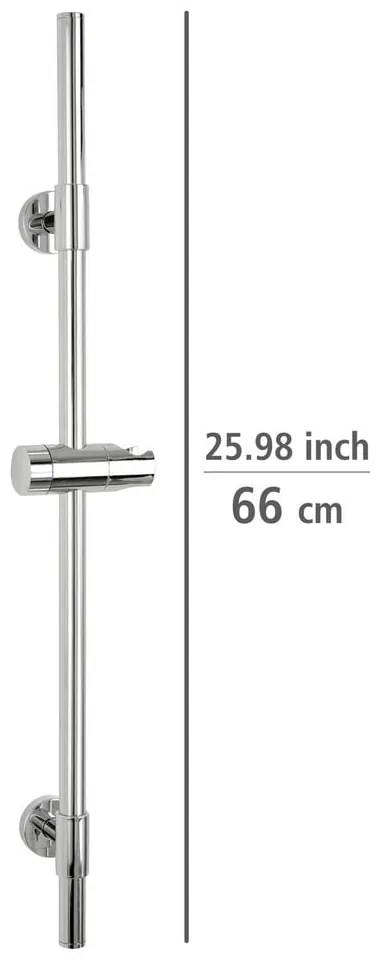 Drążek prysznicowy na słuchawkę ze stali nierdzewnej w kolorze błyszczącego srebra 66 cm Basic – Wenko