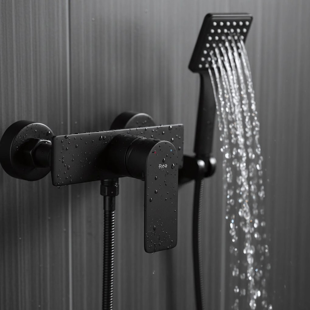 Bateria prysznicowa ze słuchawką REA URBAN czarna