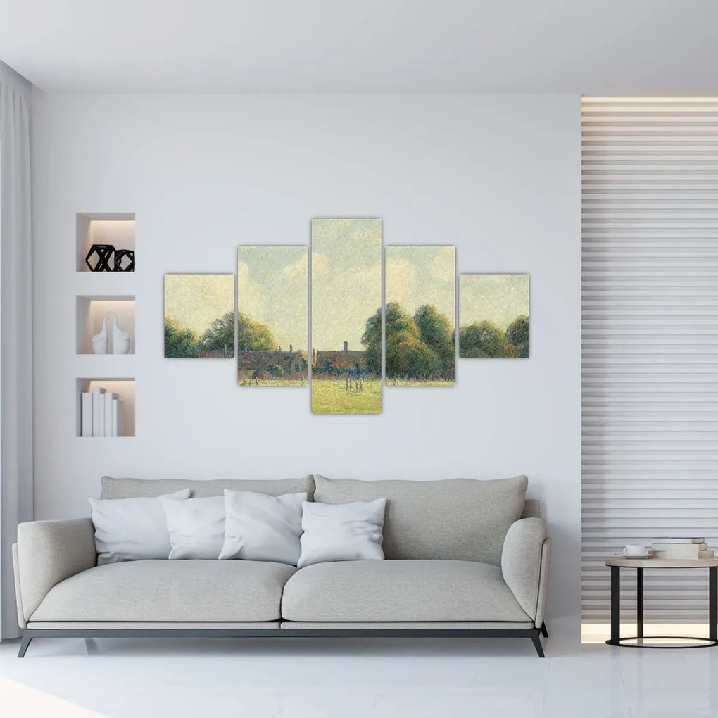 Obraz - Camille Pissarro, Hampton Court Green, reprodukcje (125x70 cm)