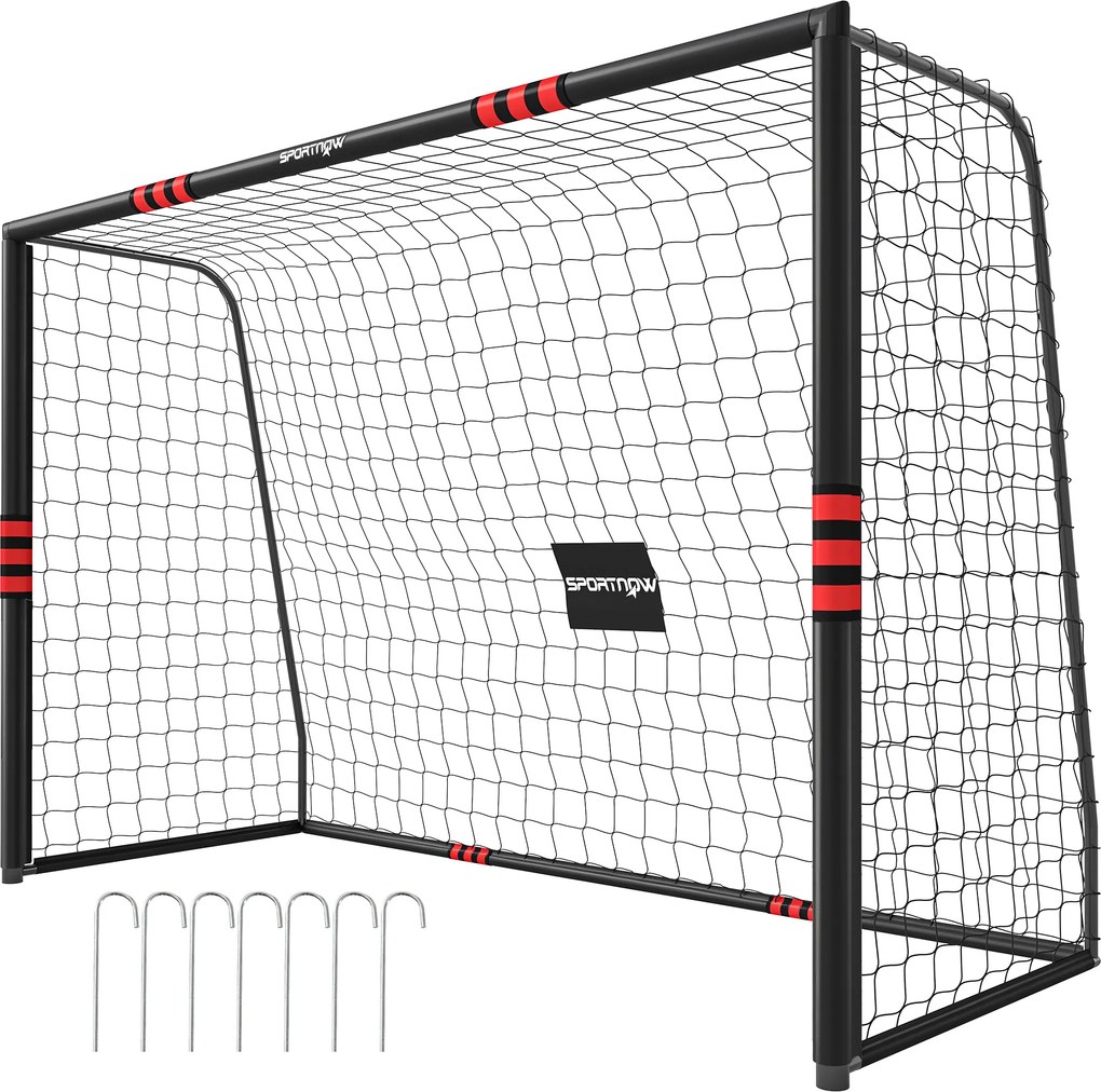 SPORTNOW Bramka do ogrodu 300 x 200 cm solidna bramka outdoor z siatką wypełnieniem kotwy gruntowe powłoka antykorozyjna | Aosom PL