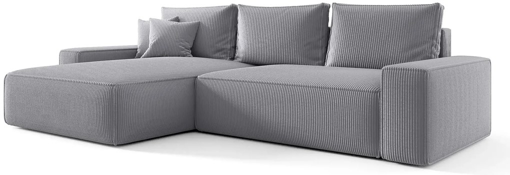 Szary rozkładany narożnik z funkcją spania P8-D47