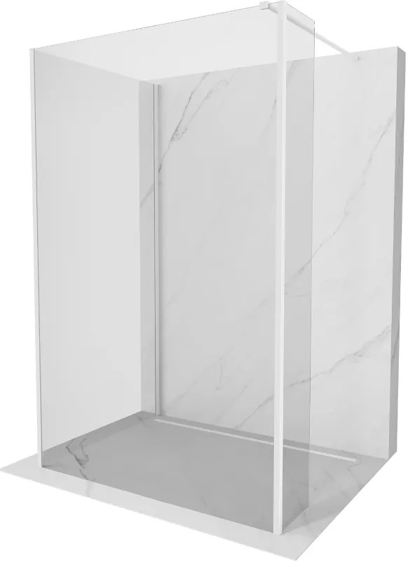 Mexen Kioto ścianka prysznicowa Walk-in 135 x 120 x 30 cm, transparent, biała - 800-135-120-221-20-00-030