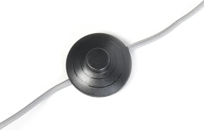 Inteligentna lampa łukowa stalowa z szarą tkaniną incl. wifi A60 - Bend