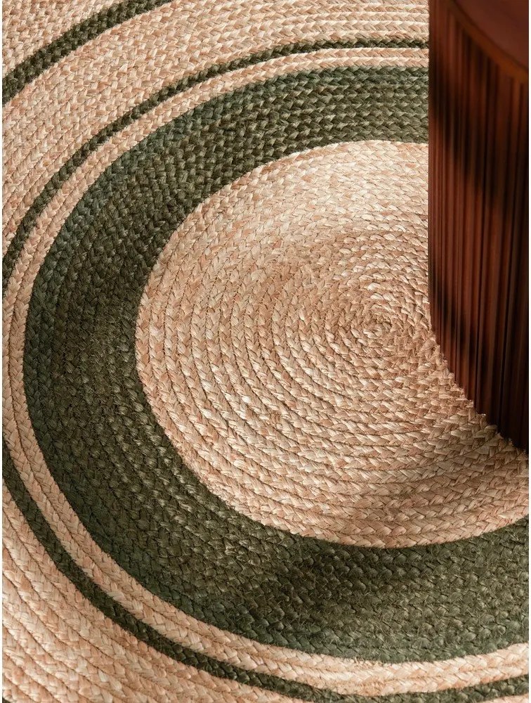 Okrągły ręcznie tkany dwustronny dywan z juty w naturalnym kolorze ø 150 cm Basil – Hanse Home