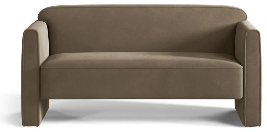 Szarobrązowa aksamitna sofa 140 cm Abby – Micadoni