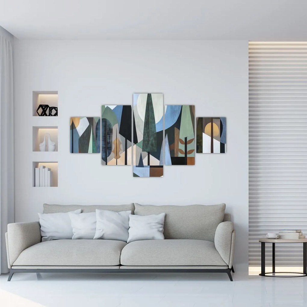 Obraz - Naturalna geometria abstrakcyjna II. (125x70 cm)