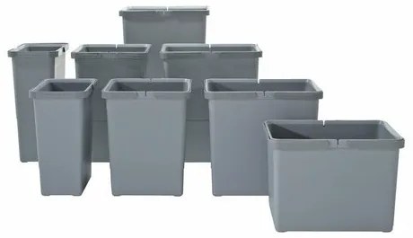 Elletipi Plastikowy kosz z uchwytami 35 l, szary