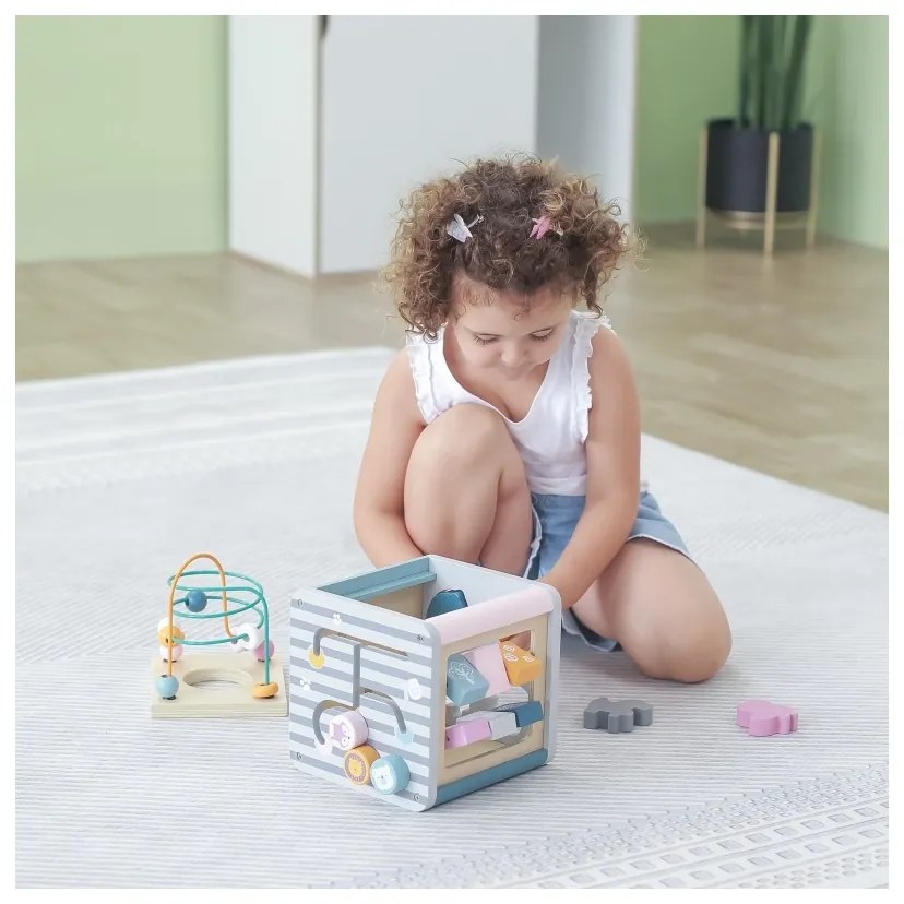 Viga polarb activity box drewniane edukacyjne centrum gier 5w1 kostka