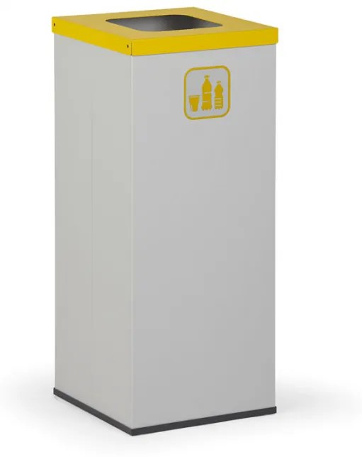 Wewnętrzny kosz do segregacji śmieci, 50 l, bez wewnętrznego pojemnika, szary/żółty