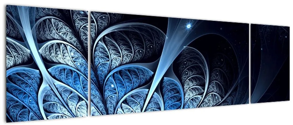 Obraz ciemnoniebieskiego kwiatu (170x50 cm)