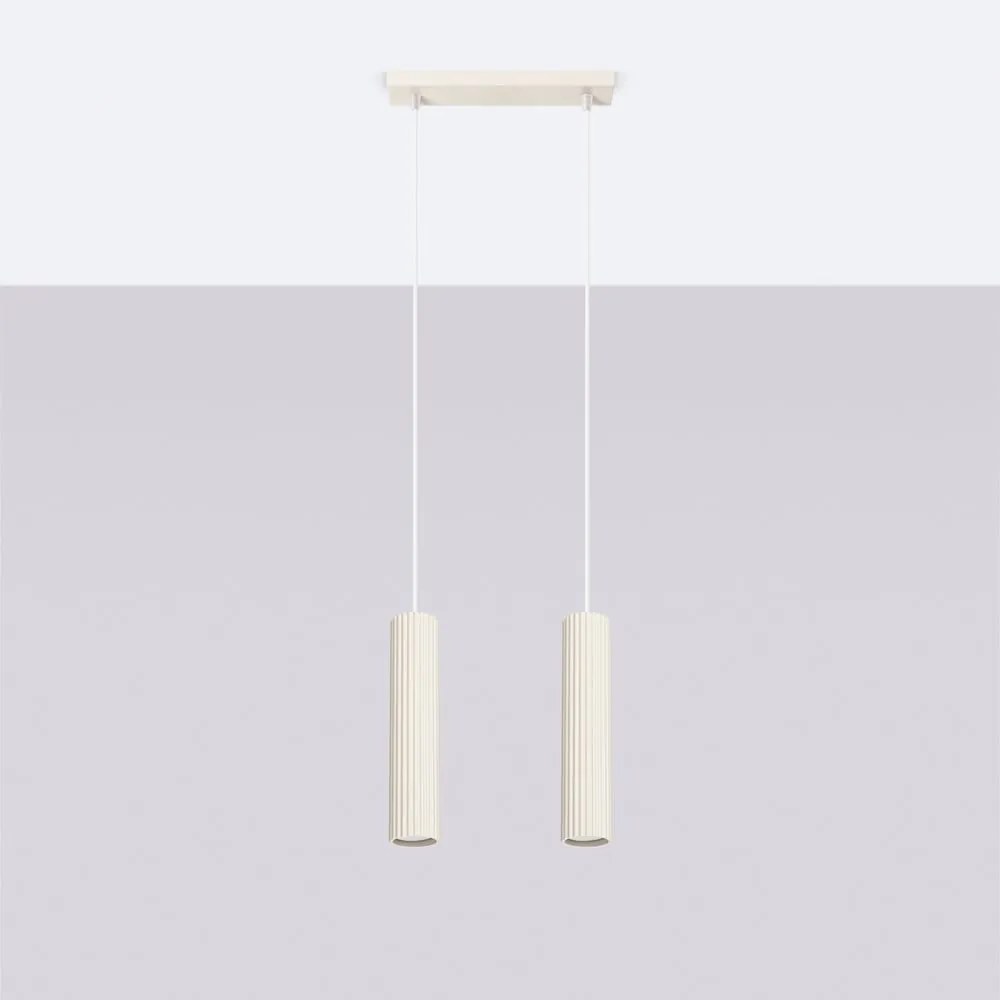 Kremowa lampa wisząca Gleam – Sollux