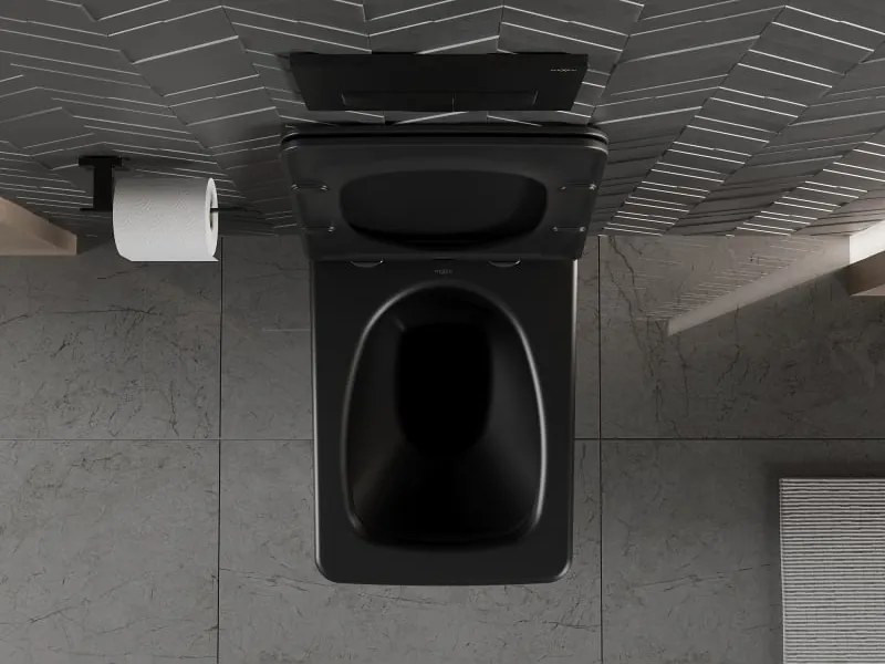 Mexen Vera miska wc Rimless z deską wolnoopadającą slim, duroplast, czarna mat - 30164070