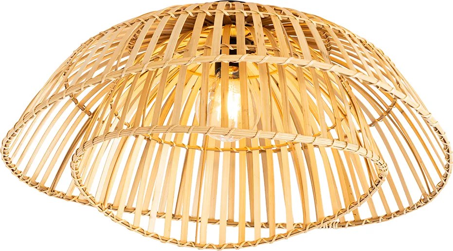 Orientalna lampa sufitowa czarna z naturalnym bambusem 62 cm - Pua