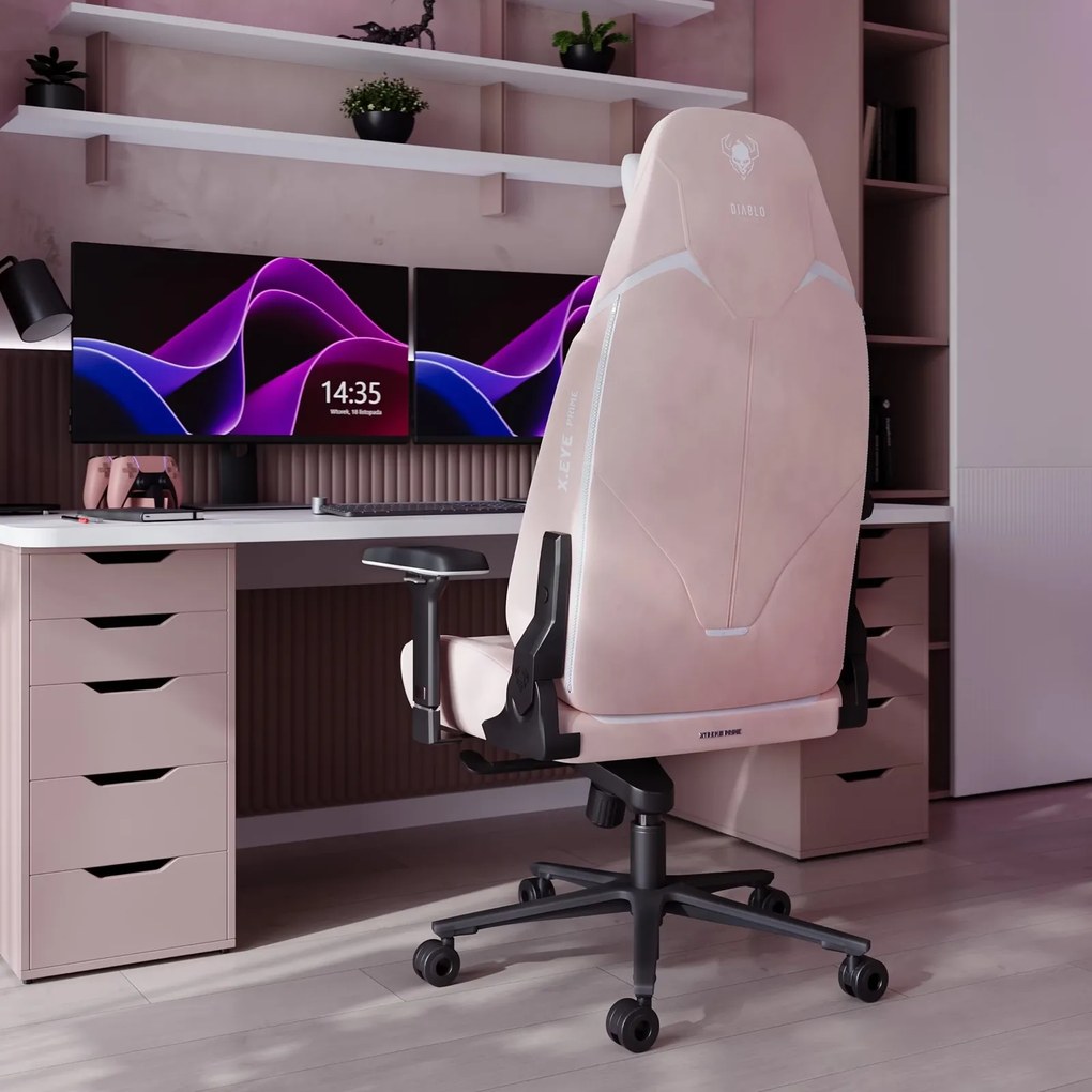Fotel gamingowy materiałowy Diablo X-Eye Prime Normal Size, Akira Pink