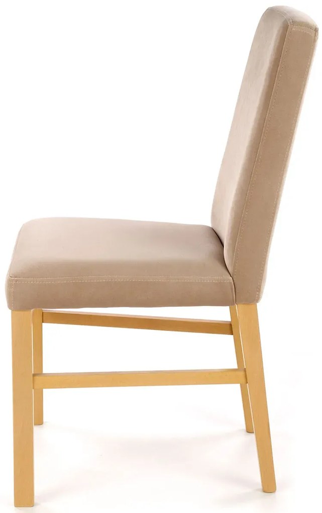 Beżowe drewniane krzesło tapicerowane - Combra 3X