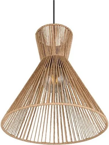 Metalowa lampa wisząca w naturalnym kolorze z kloszem plecionki papierowej ø 35 cm Rosalie – Reality