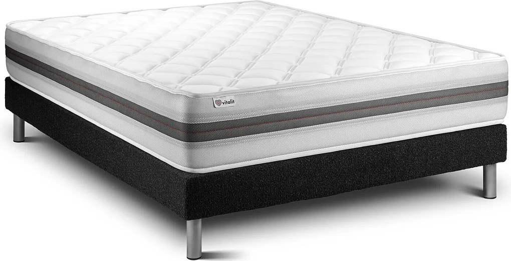 lózka z materacem VITALMEMO BACK160 x 190 cm Rama lózka Czarny