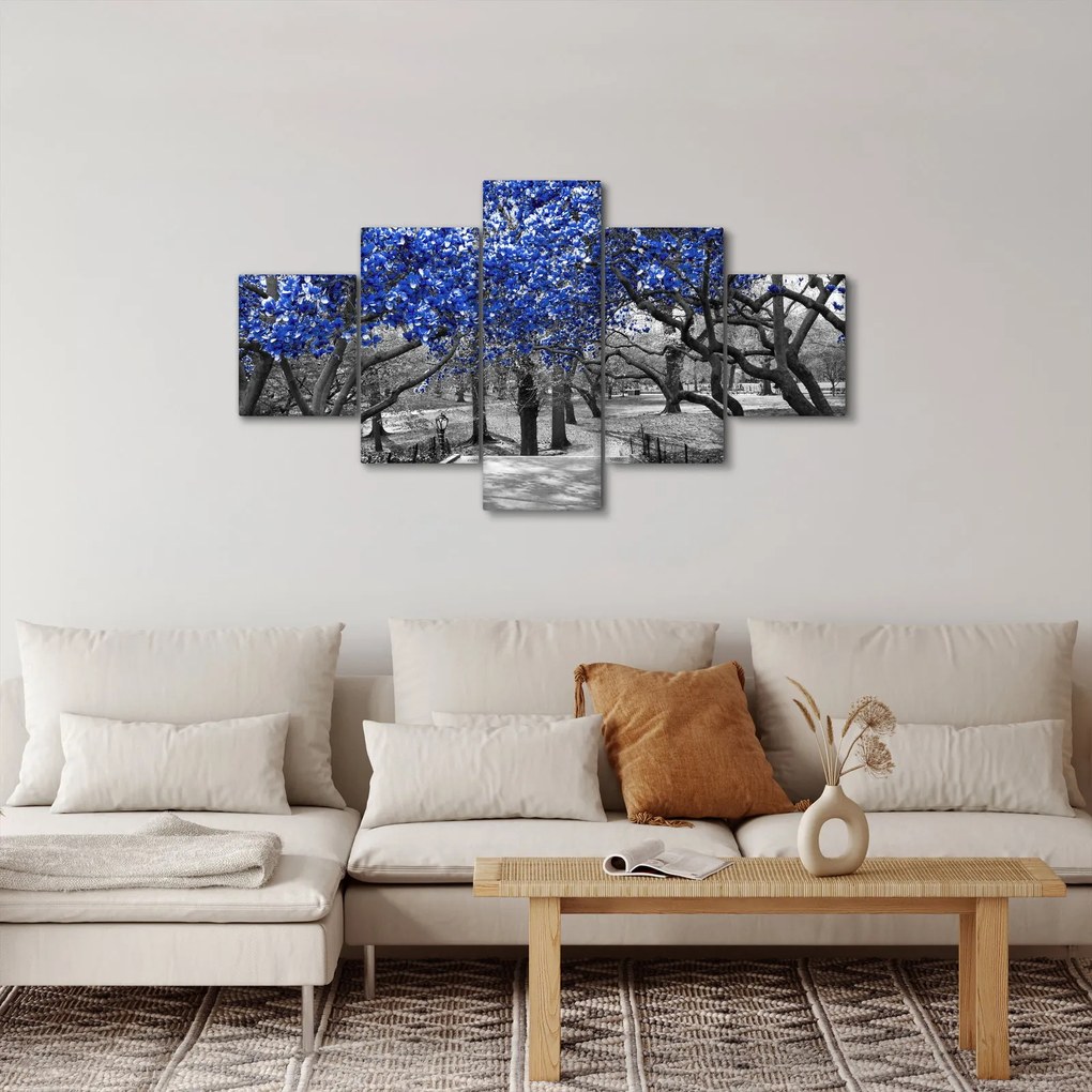 Obraz - Niebieskie drzewa, Central Park, New York (125x70 cm)