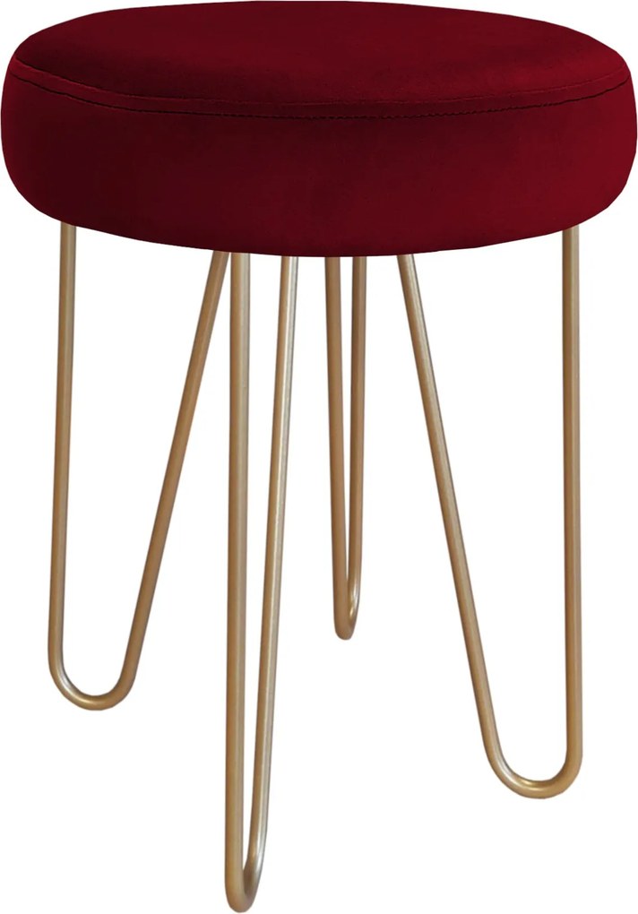 Taboret Venus tkanina Welur stelaż metalowy STOŁEK LOFT : Kolor Stelaża - Złoty, Kolor tkaniny - VELVET - MG31, Typ tkaniny - Velvet