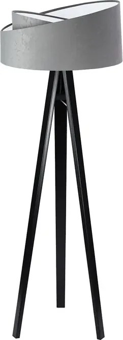 Szaro-czarna lampa podłogowa trójnóg asymetryczna - S023 Z8-L58