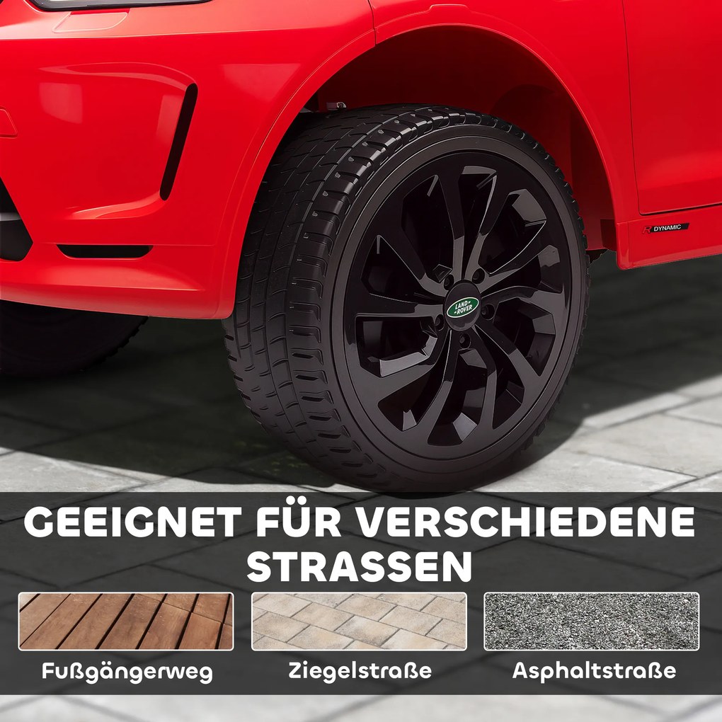 AIYAPLAY Samochód elektryczny dla dzieci, 12V pojazd dziecięcy z pilotem, LED, muzyką i klaksonem, 3-6 lat, Czerwony