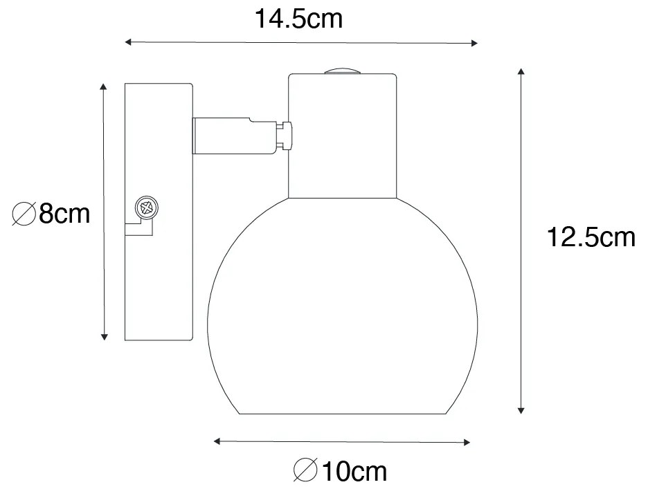 Reflektor Art Deco złoty z zielonym szkłem - Vidro