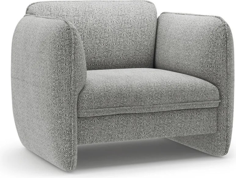 Jasnoszary fotel z tkaniny szenilowej Georgia – Micadoni