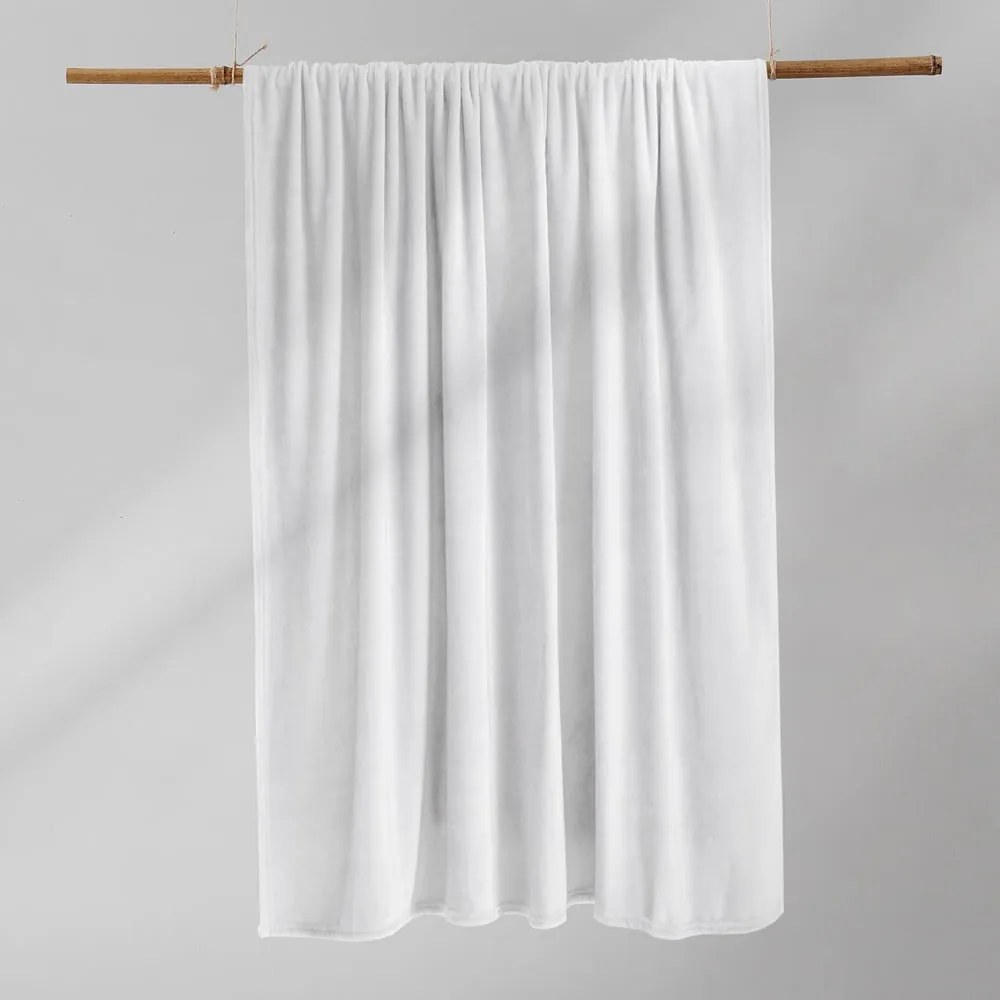 Biały koc z mikrowłókna DecoKing Mic, 160x210 cm
