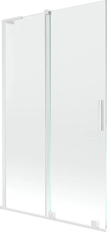 Mexen Velar L parawan nawannowy 2-skrzydłowy rozsuwany 110 x 150 cm, transparent, biały - 896-110-003-01-20