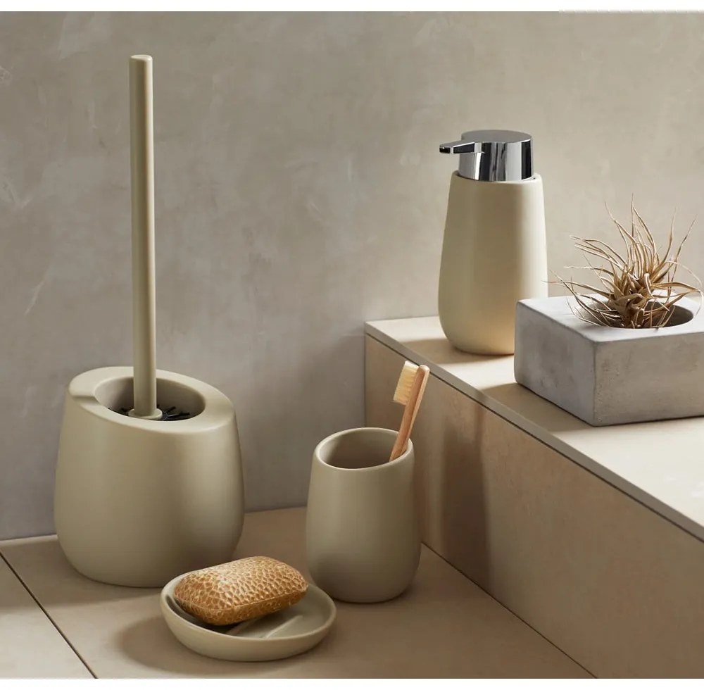 Ceramiczna szczotka do WC Wenko Badi Beige