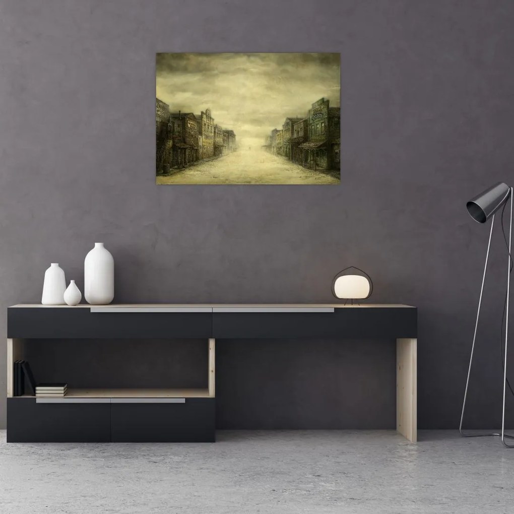 Obraz westernowego miasteczka (70x50 cm)