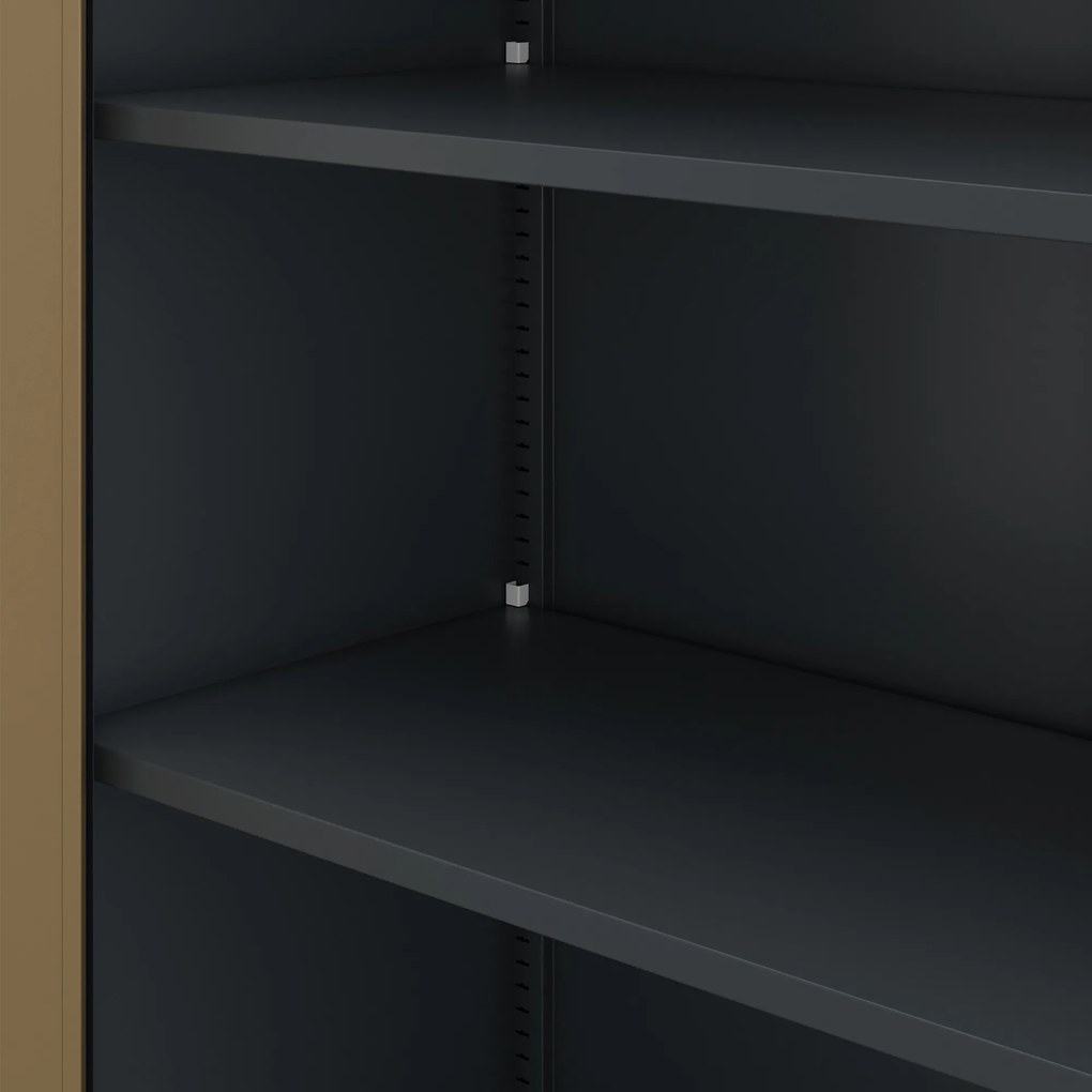 Szafa metalowa ze schowkiem antracytowa / orzech: Eco Design TOMASZ, 900 x 1850 x 450 mm