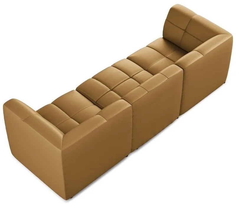 Brązowa sofa z imitacji skóry 255 cm Aloha – Makamii