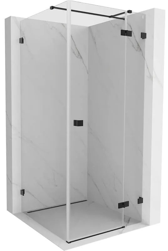 Mexen Lunar T kabina prysznicowa uchylna prawa 90 x 90 cm, transparent, czarna - 834T-090-090-70-00-P