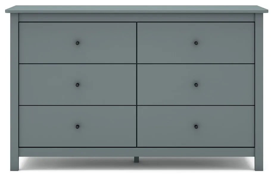Szarozielona komoda z litego drewna sosnowego 130x80x45 cm Misti – Marckeric